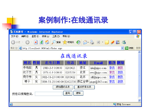 案例制作：在线通讯录管理系统