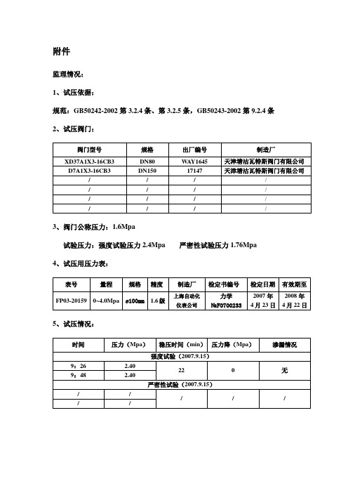 阀门试压附件