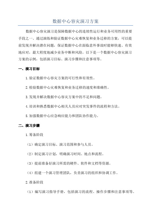 数据中心容灾演习方案