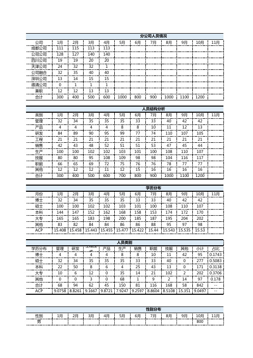 人力资源数据分析模板