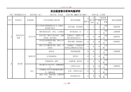 安全检查表分析和风险评价(第一版)