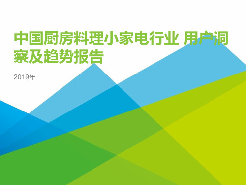 2019年中国厨房料理小家电行业用户洞察及趋势报告ppt报告