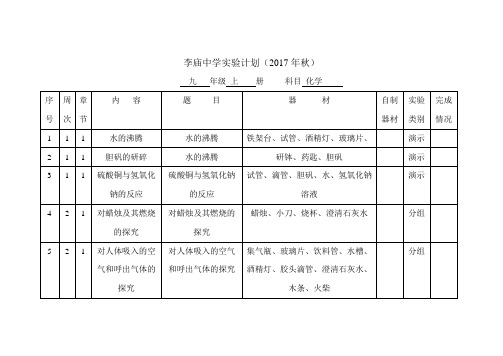 李庙中学实验计划4