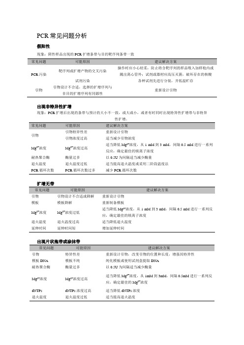 PCR常见问题分析