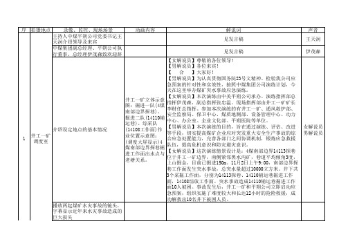 中煤集团煤矿突水事故演练脚本