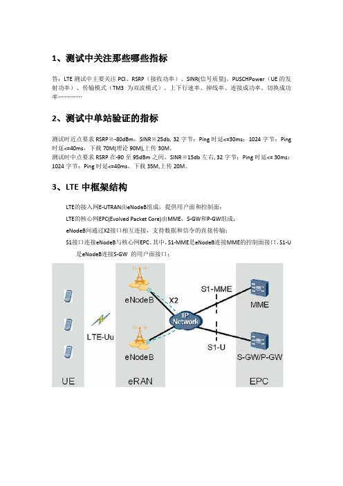 华为LTE认证面试问题完整版含答案