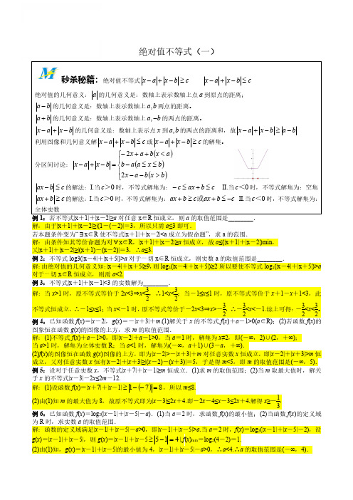 【高中数学】秒杀秘诀MS绝对值不等式(高考版)