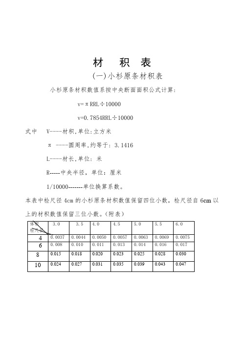 材积表