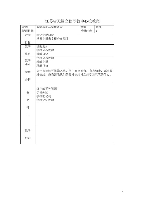 五笔基础-字根认识