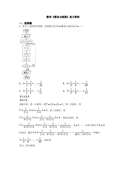 高考数学压轴专题人教版备战高考《算法与框图》知识点复习