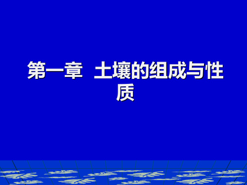 土壤地理学第一章土壤的组成与性质