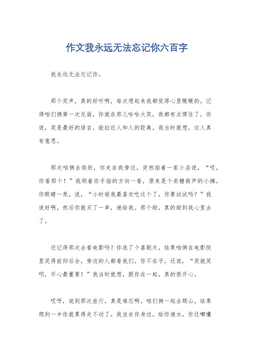 作文我永远无法忘记你六百字