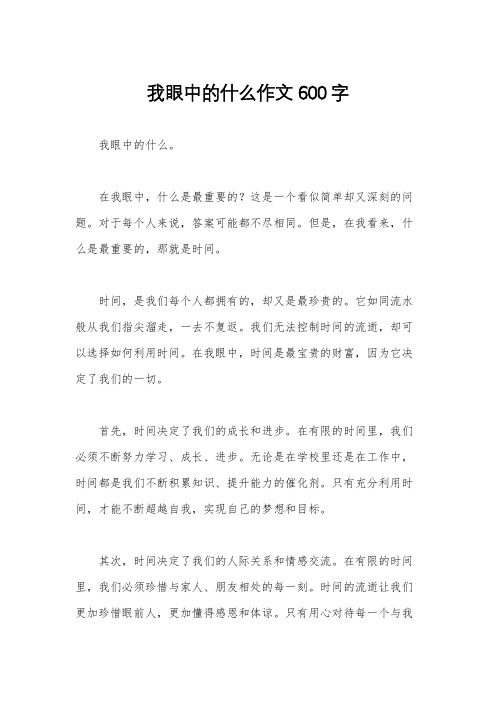 我眼中的什么作文600字