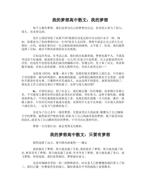 我的梦想高中散文