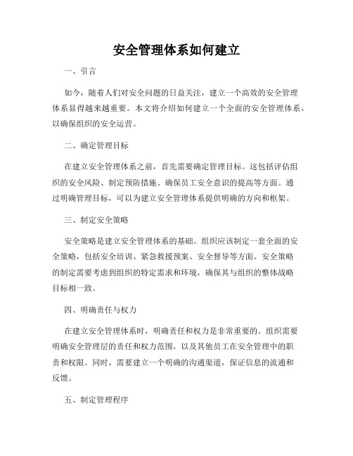 安全管理体系如何建立