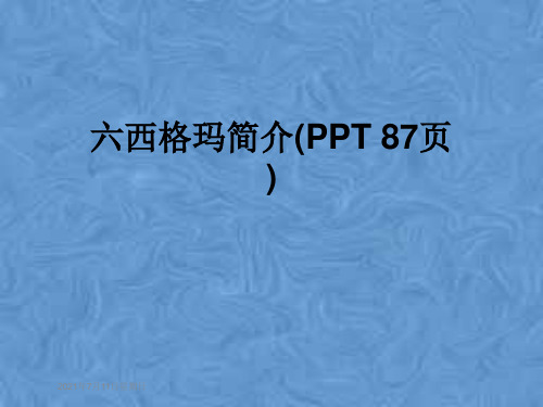 六西格玛简介(PPT 87页)