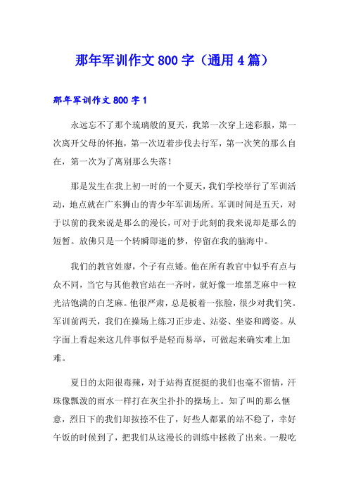 那年军训作文800字(通用4篇)