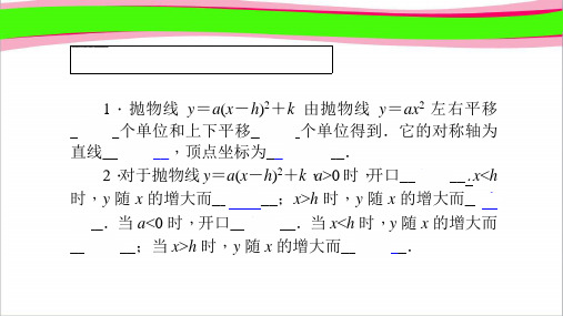 26.2.3    二次函数y=a(x-h)2+k的图象与性质 (2) 公开课一等奖课件