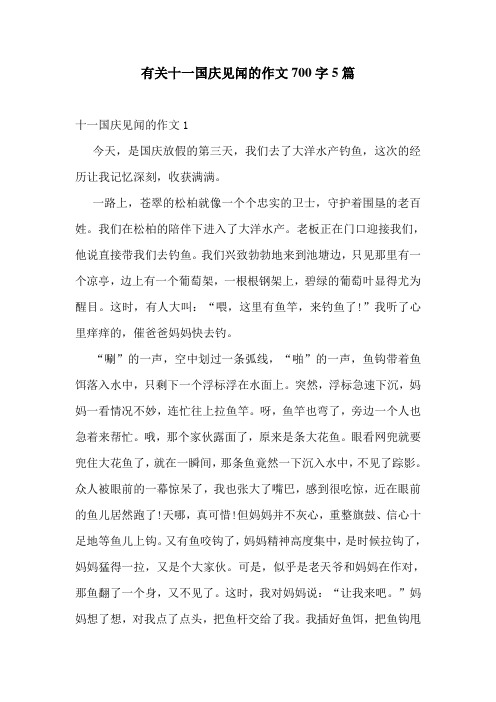 有关十一国庆见闻的作文700字5篇