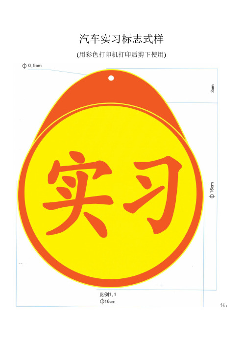 新手上路驾驶员汽车实习标志打印