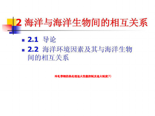 冷轧带钢的热处理退火性能控制及退火制度(1)