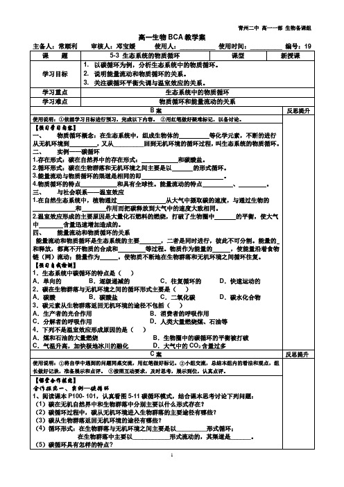 学案19 5-3 生态系统的物质循环