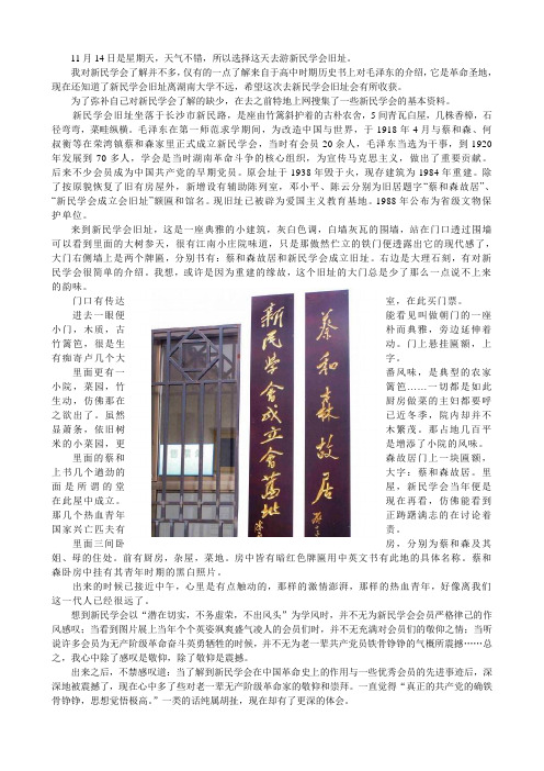 游新民学会感想