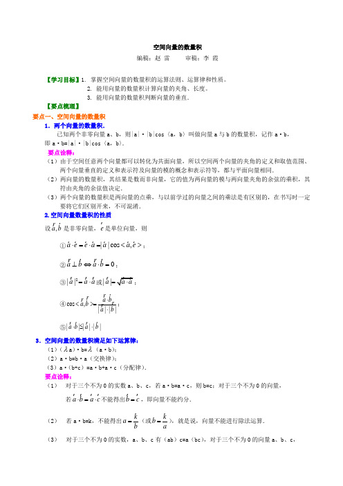 基础_知识讲解_空间向量的数量积(理)126