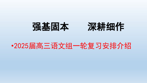 2025届高三语文一轮复习策略(江苏省)课件(共12张PPT)