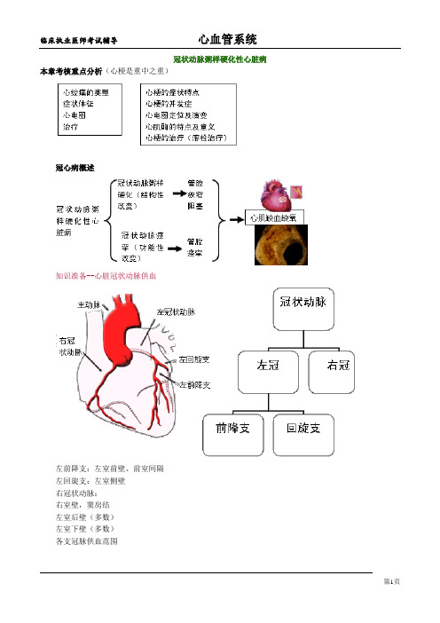 临床执业医师考试辅导材料：《心血管系统》冠状动脉粥样硬化性心脏病