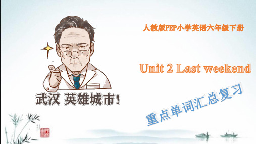 人教版PEP小学英语六年级下册期末重点单词复习课件Unit2Lastweekend