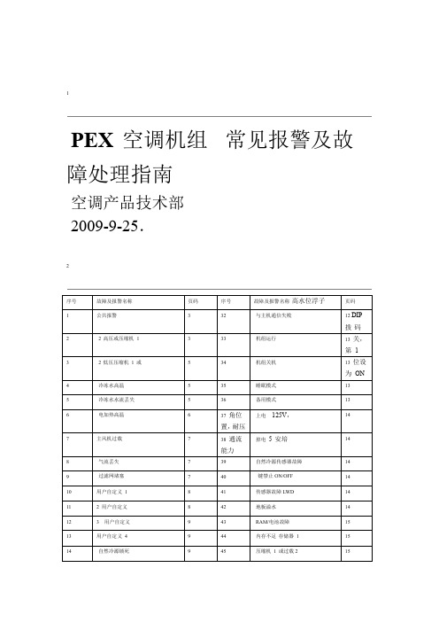 艾默生PEX精密空调故障告警及使用指南资料