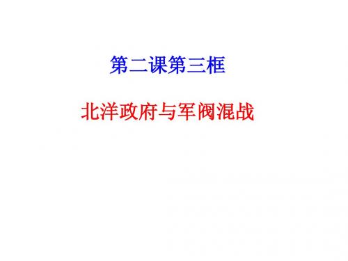 1.2.3北洋政府与军阀混战