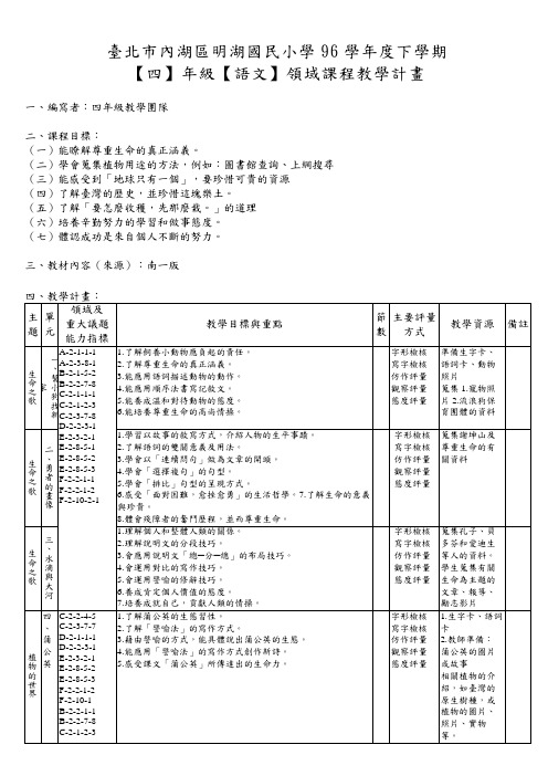 台北市内湖区明湖国民小学96学年度下学期