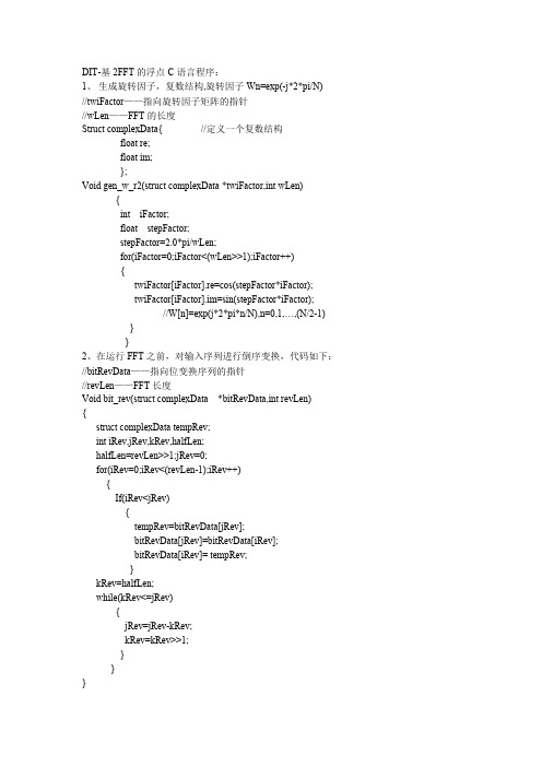 FFT算法C语言程序代码(可打印修改)