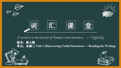 2019人教版高中英语必修一Unit 1 Useful Structures 词汇精讲课堂