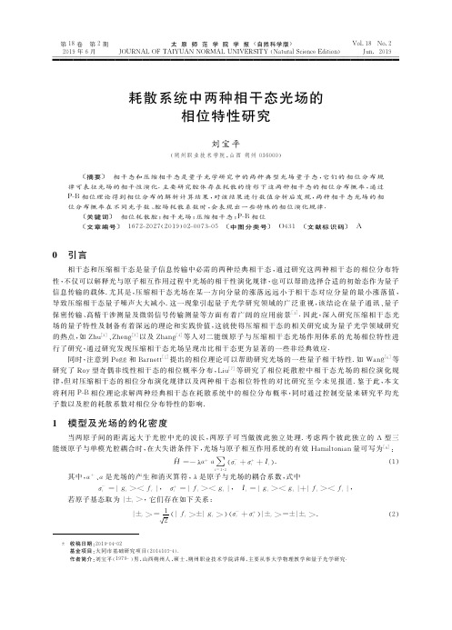 耗散系统中两种相干态光场的相位特性研究