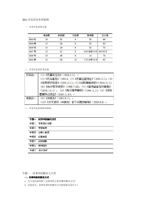 2011年中法网法条串讲班王道新民诉讲义