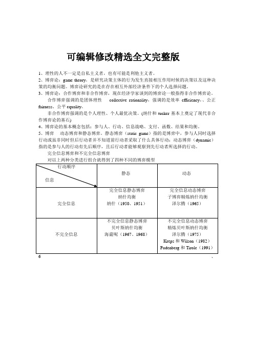 博弈论与信息经济学精选全文