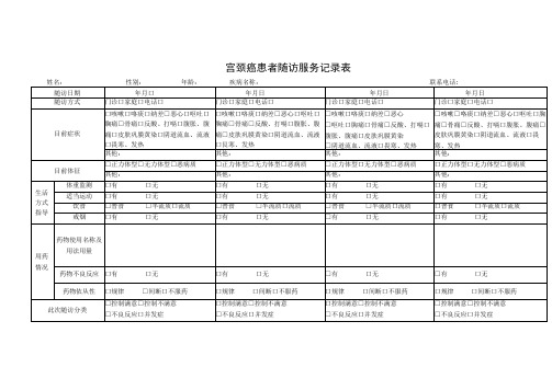 宫颈癌患者随访服务记录表