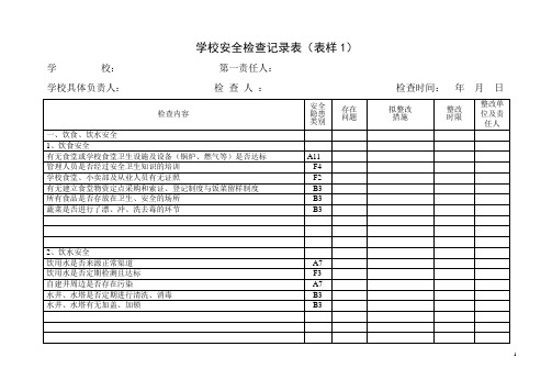 安全检查记录表