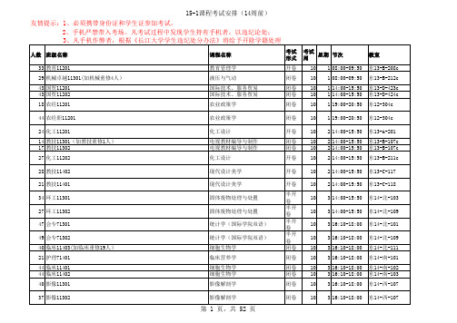 2015-1学期课程考试安排(14周前)定稿