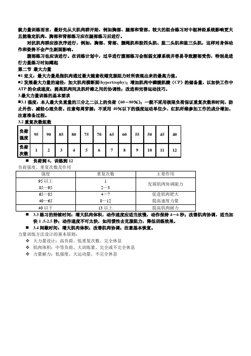 力量训练原理及方法