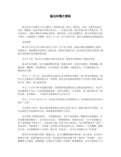 杨玉环简介资料