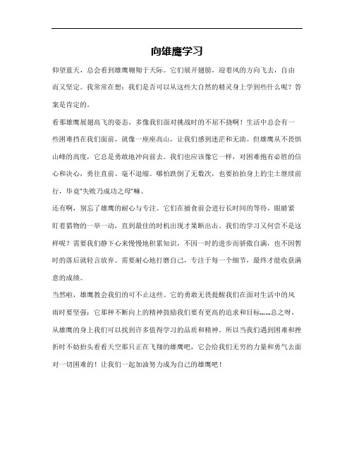 向雄鹰学习作文600字作文