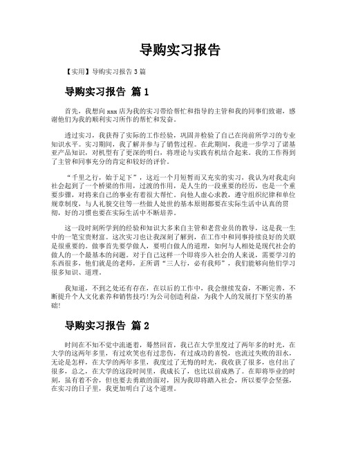 导购实习报告