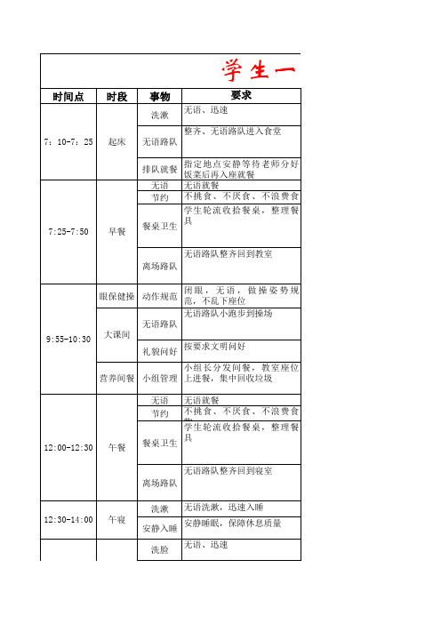 学生一日常规