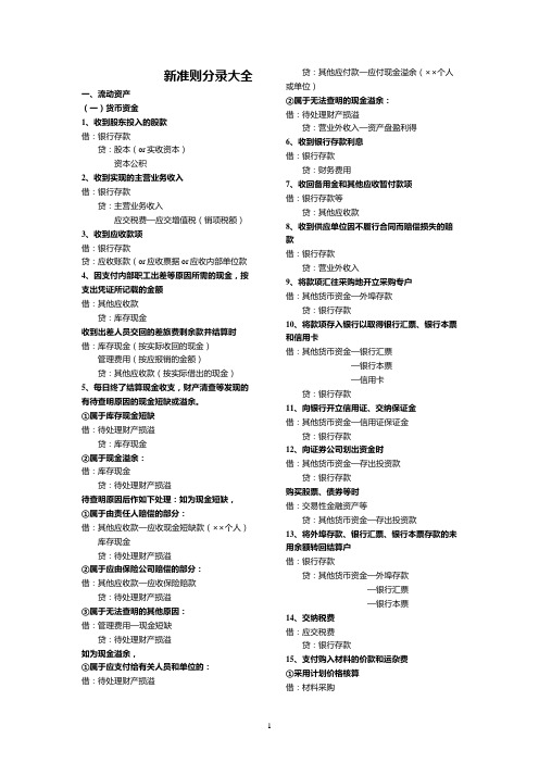 (财务会计)新准则会计科目应用之会计分录指导大全