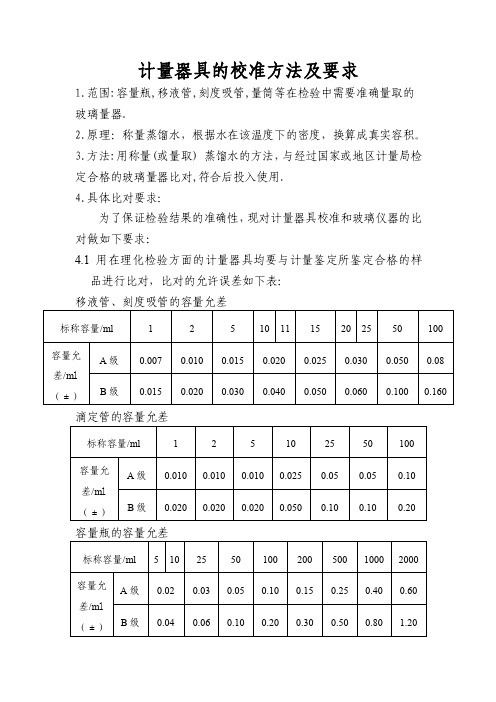 计量器具的校准方法及要求