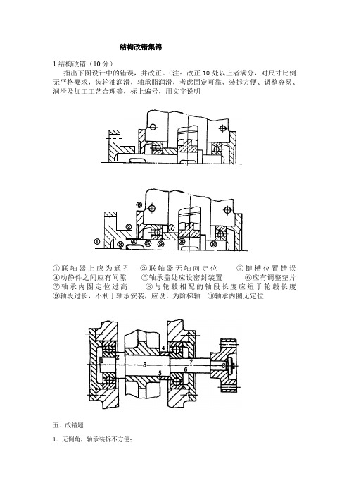 机械设计结构改错题+答案